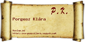 Porgesz Klára névjegykártya
